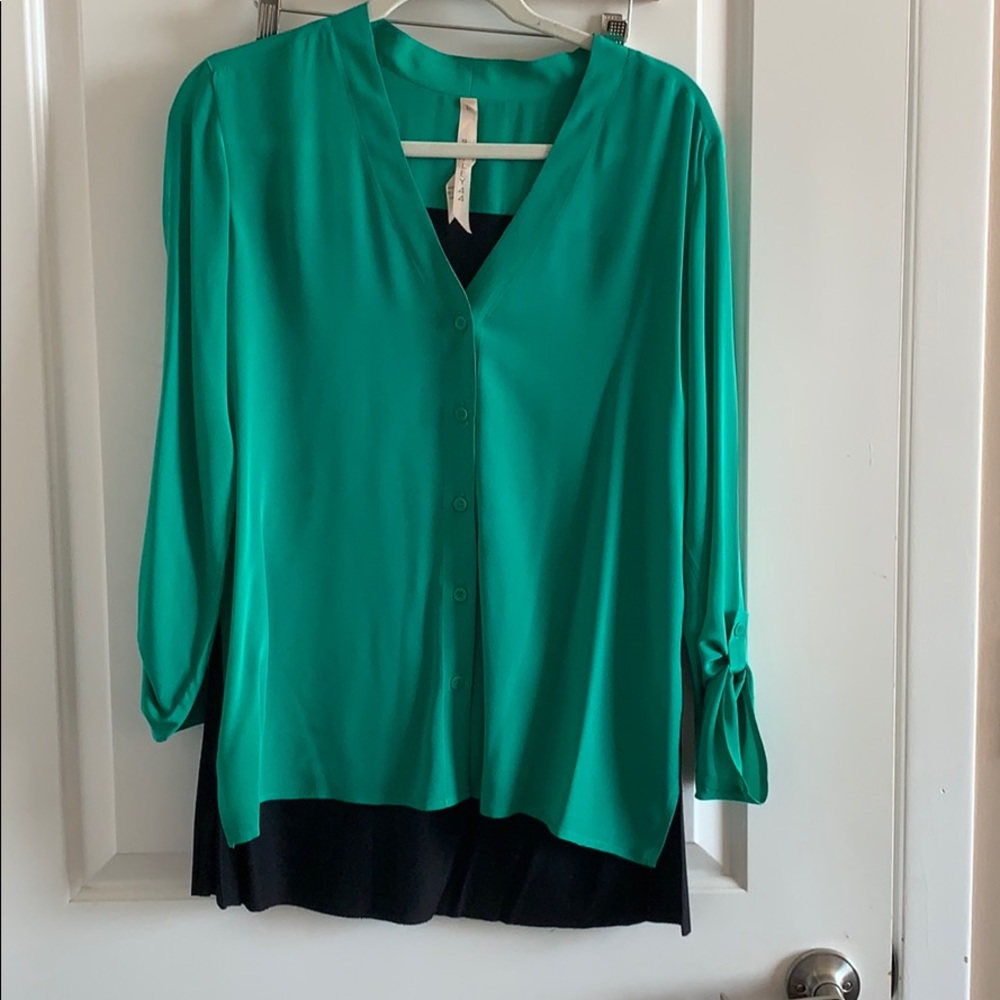 Green and black Bailey 44 blouse
